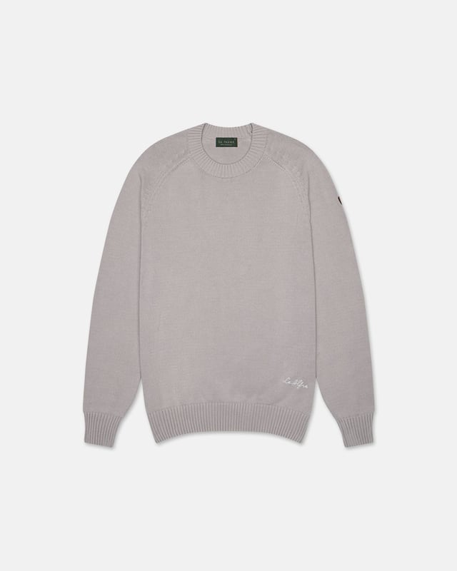Cotton Crewneck Grey Sweater