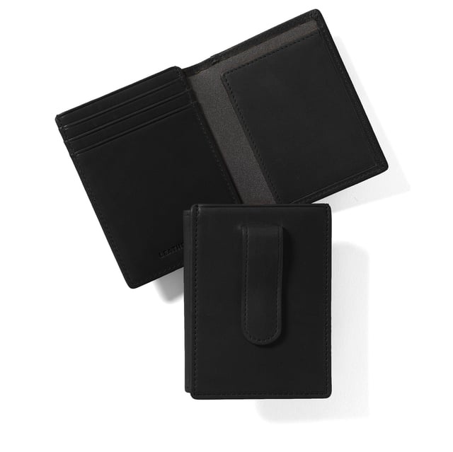 Money Clip Card Holder Black Oil