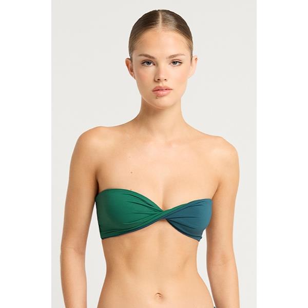 Petrol Blue / Forest Ida Tie Back Bandeau