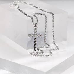 Adams Rope Cross Necklace for Men