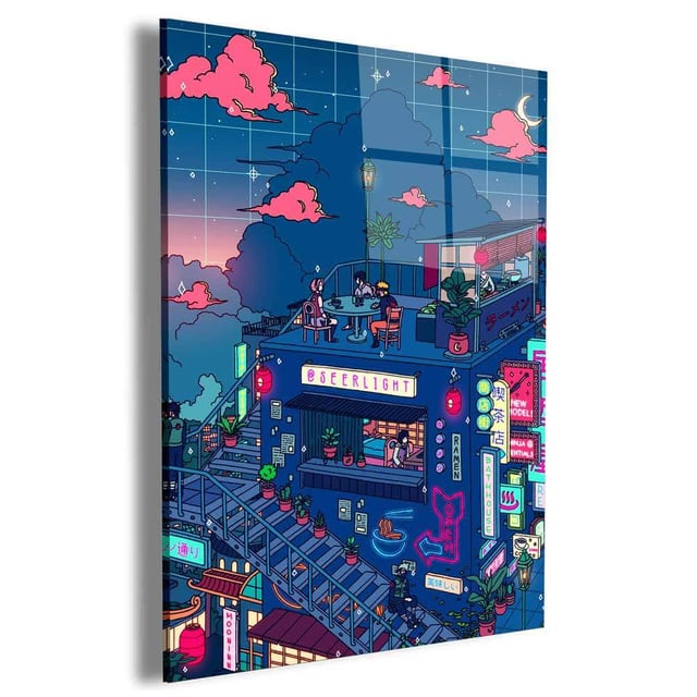 Village Hidden in the Neon Wall Art