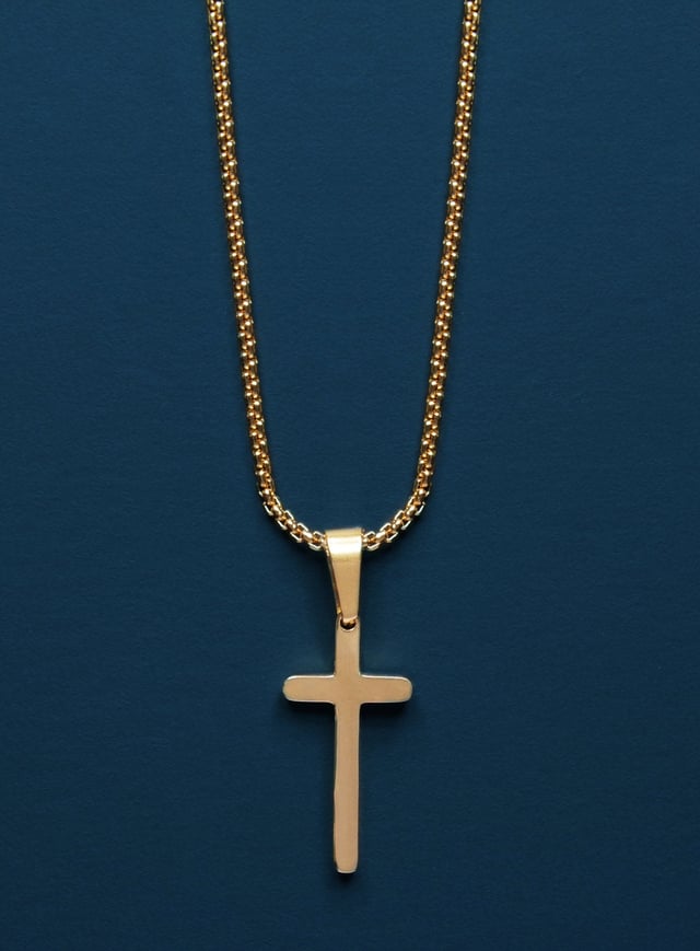 MINI GOLD CROSS NECKLACE FOR MEN