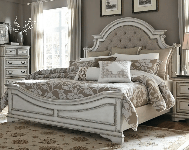 Magnolia Manor Antique White Queen Bed