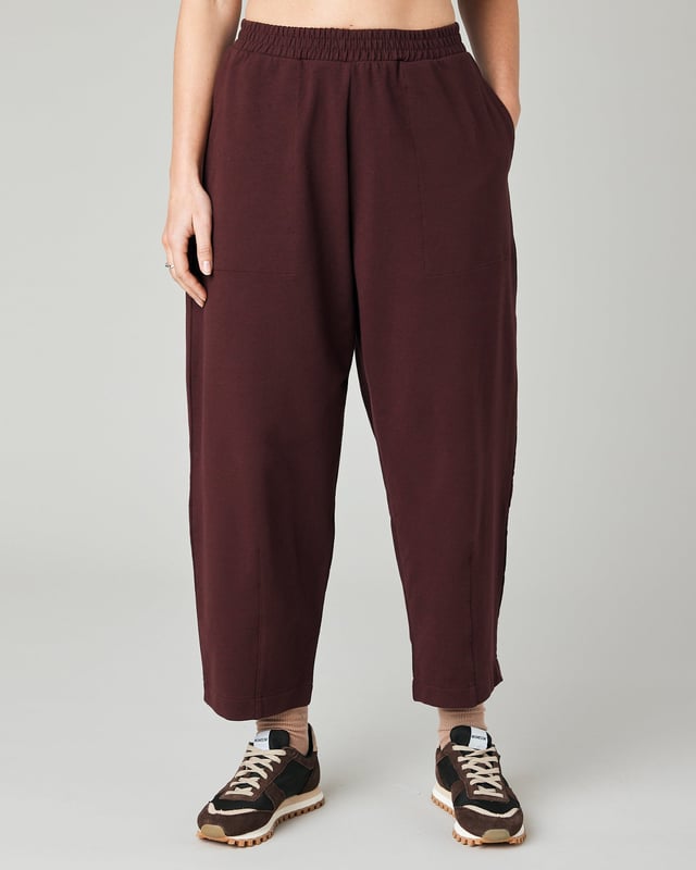 Huxley Burgundy Cotton Jersey Trousers