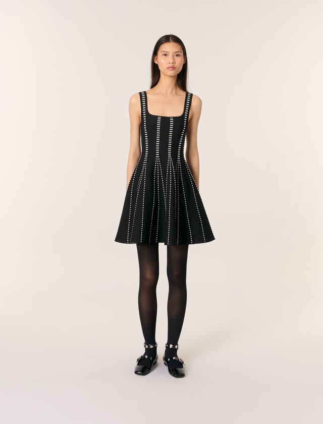 Short jacquard knit dress