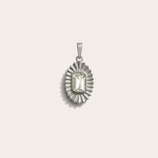 Green Amethyst Aura Pendant