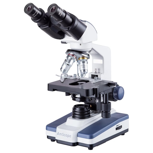 AmScope B120 Series Student & Professional LED Binocular Compound Microscope 40X-2500X Magnification With 3D Stage
