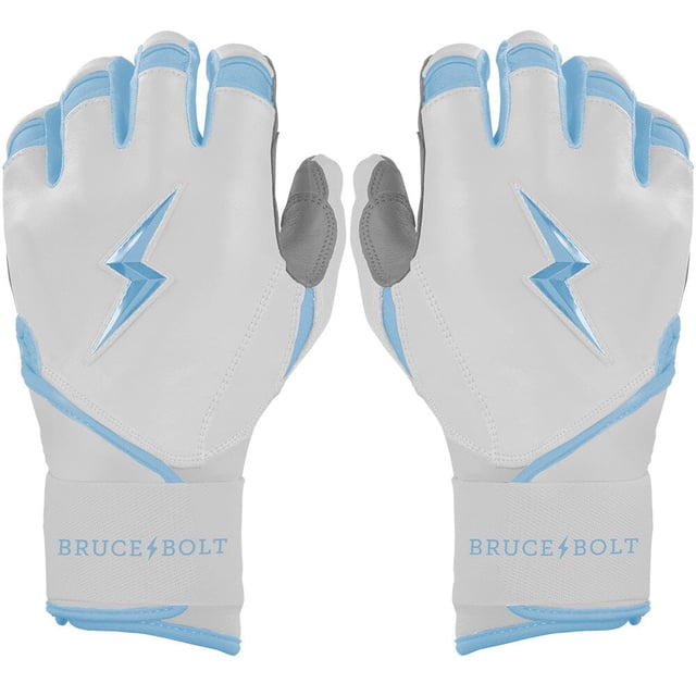 PREMIUM PRO CHROME Series Long Cuff Batting Gloves | BABY BLUE