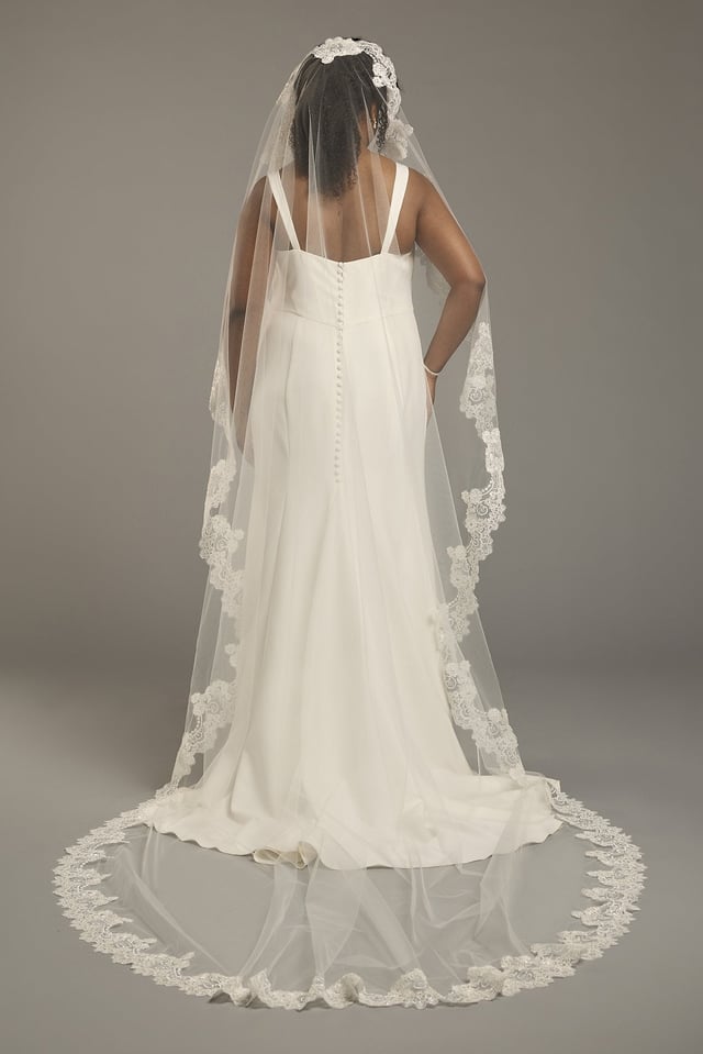 Cathedral Mantilla Lace Edge Veil