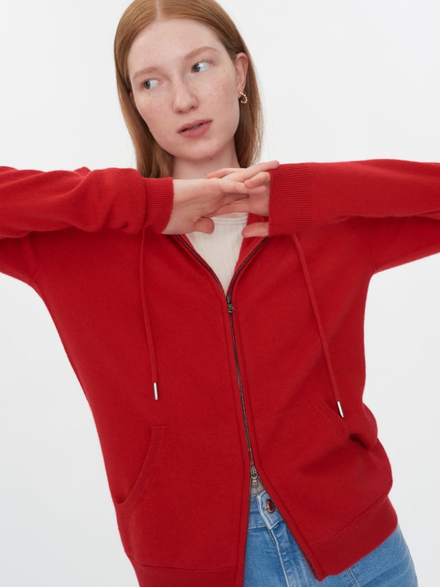 Full-Zip Cashmere Hoodie