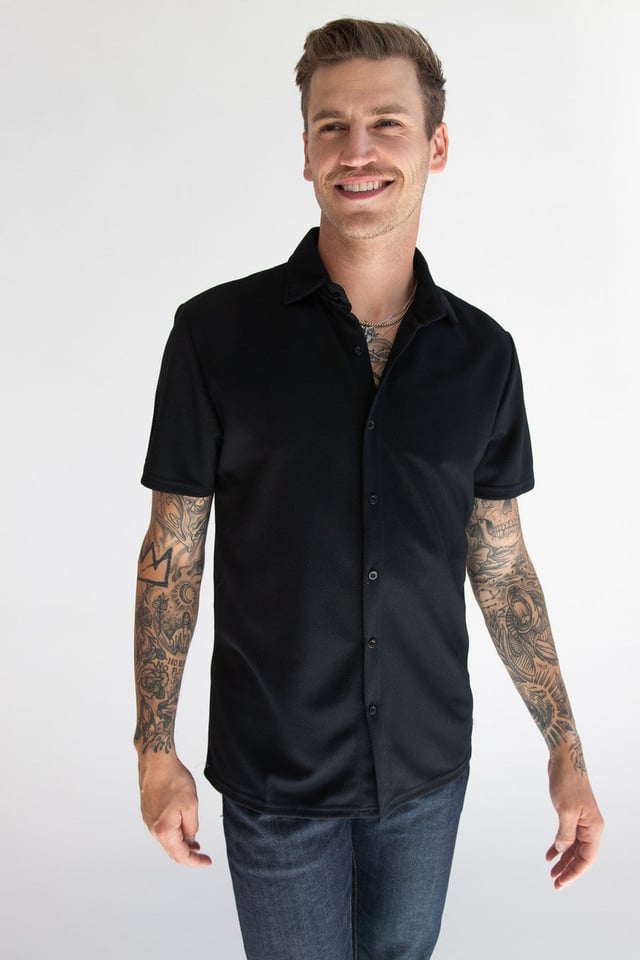 Heavyweight Knit Button Up Shirt
