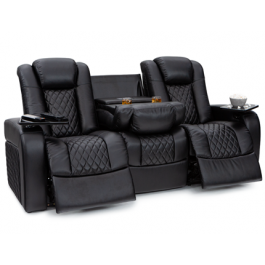 Aeris Leather Gel Sofa | Powered Headrest & Recline | Black or Brown