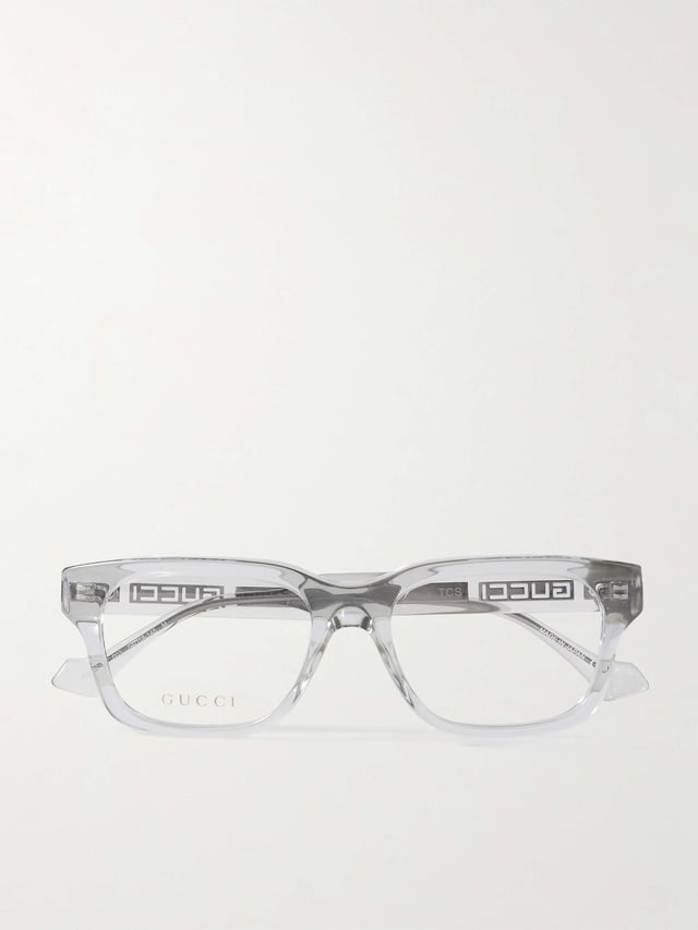 Square-Frame Recycled-Acetate Optical Glasses - gray - One Size