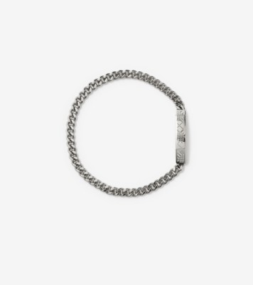 Engraved Check Chain Bracelet in Silver - Men | Burberry® Official