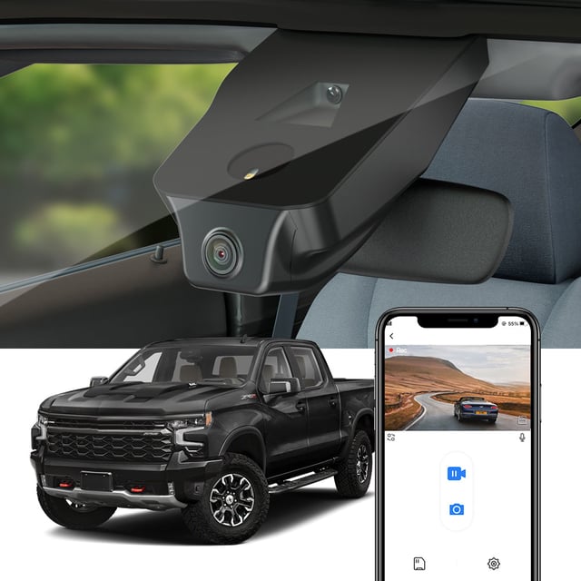 FITCAMX Dash Cam for Chevrolet Chevy Silverado 1500 2500HD 3500HD EV 2022-2024