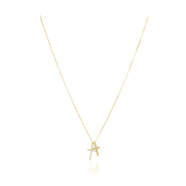 Double Cross Necklace