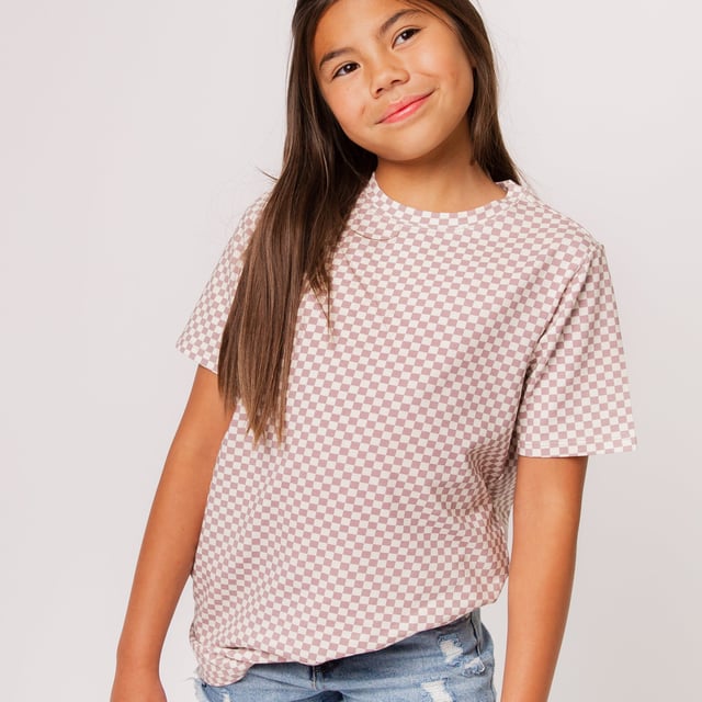 Short Sleeve Tee - Lilac Mini Check