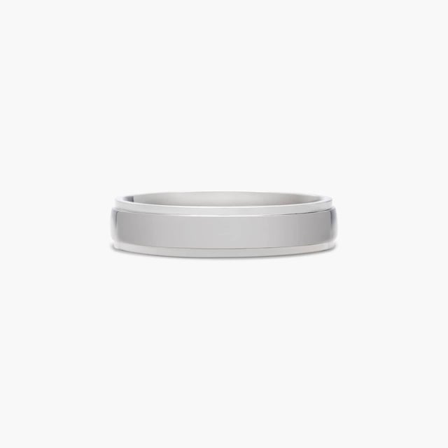 Comfort Fit Stepped Edge Men's Wedding Band In Titanium (5.00mm)