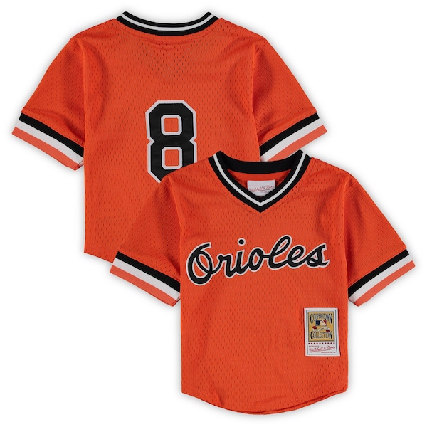 Preschool & Toddler Baltimore Orioles Cal Ripken Jr. Mitchell & Ness Orange Cooperstown Collection Mesh Batting Practice Jersey