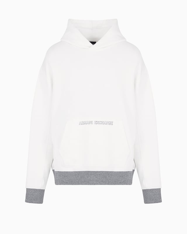 Stretch cotton hoodie with logo