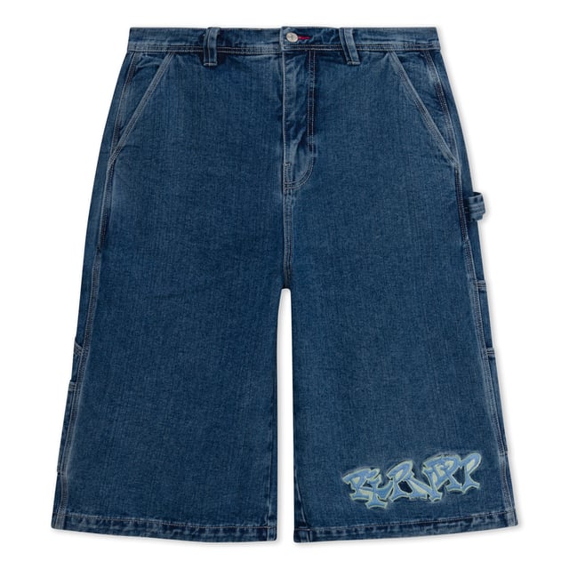 Ace Ultra Wide Leg Shorts (Medium Wash)