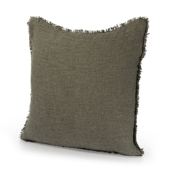 Tharp Textured Olive Fabric Outdoor 20" Pillow