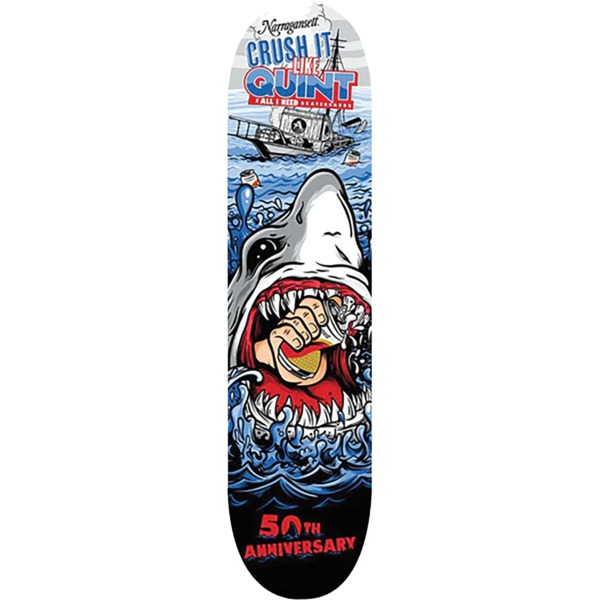 All I Need Skateboards X Narragansett Beer Crush It 50 Skateboard Deck - 8.25 x 32