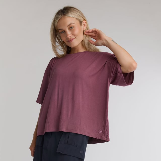 Perfect Oversized Bamboo Tee, Plum