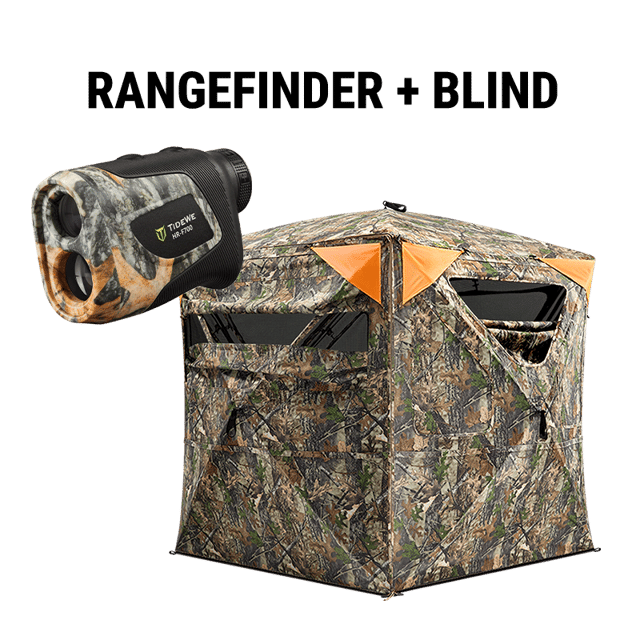 Vis360 See Through Silent 4 Full Panels Hunting Blind and  Camo Deer Hunting Rangefinder Bundle