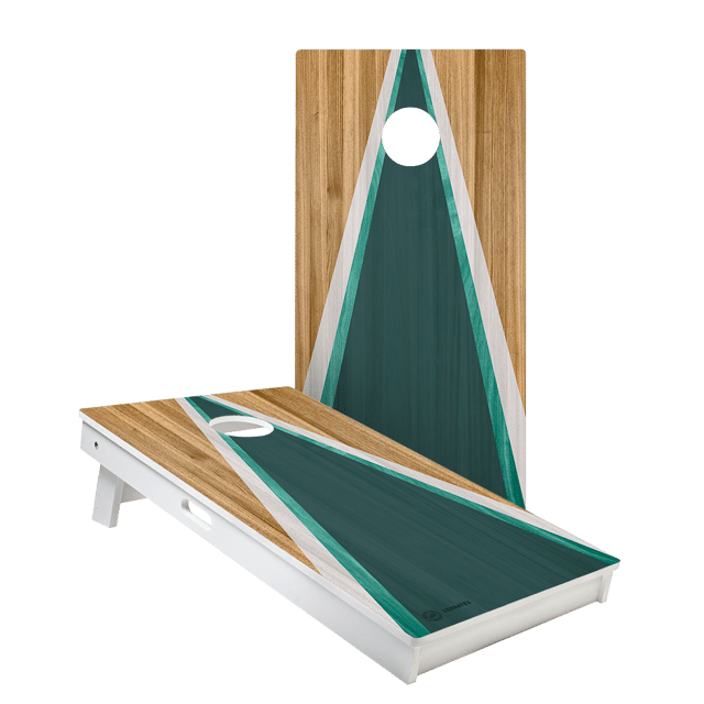 Teak & Teal Triangle Versatex All-Weather Cornhole Boards