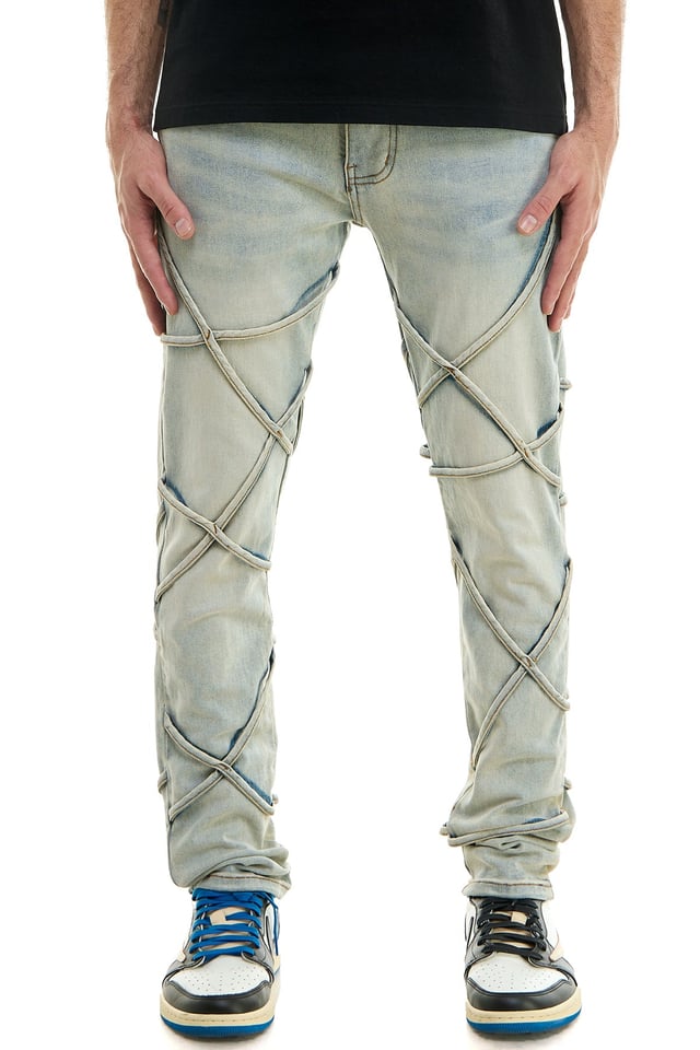 TIE SKINNY JEANS