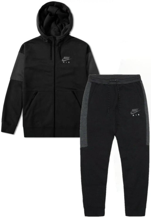 Nike Air Mens Fleece Tracksuit Full Set in Black