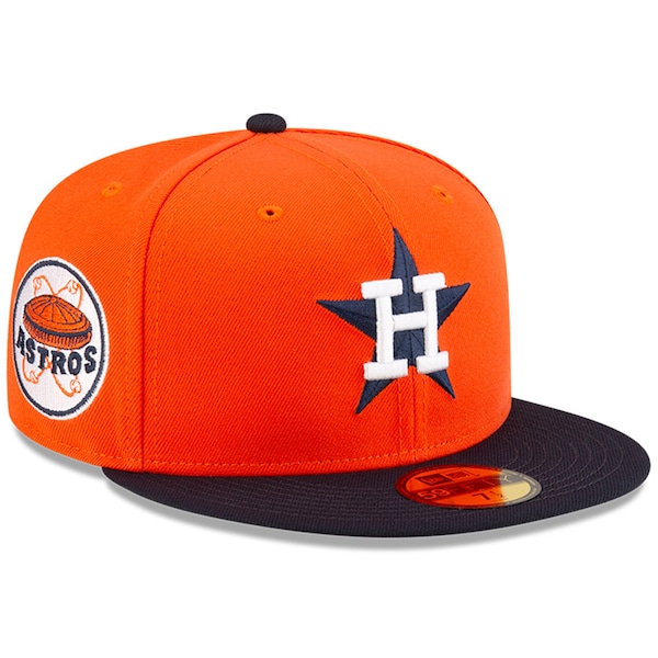 Men's Houston Astros New Era x Diet Starts Monday Orange/Navy Wrigley Field 100th Anniversary Main Collection 59FIFTY Fitted Hat