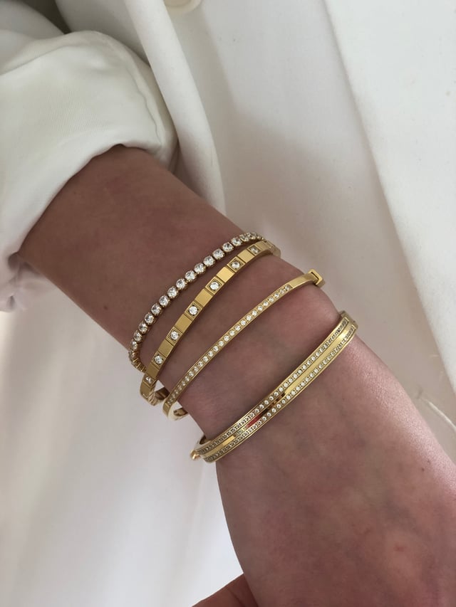 YELLOW GOLD ICE CUBE BANGLE
