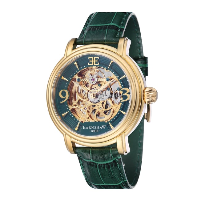Thomas Earnshaw Longcase Grande Skeleton Automatic Emerald Green