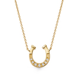 Solid Gold Horseshoe Lab Grown Diamond Pendant Necklace