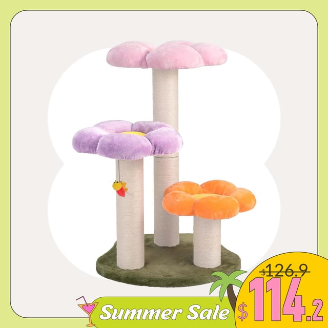 Three Flower Cat Tree