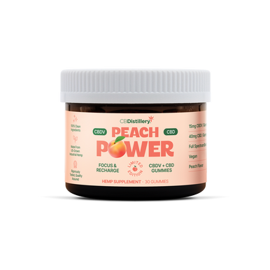 Peach Power 15mg CBDV + 40mg CBD Focus & Recharge Gummies