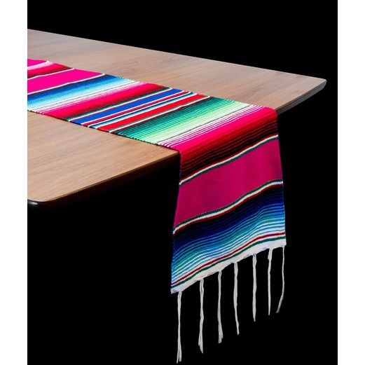 Red Woven Serape Table Runner