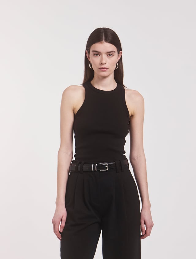 Signature Rib Tank in Black
