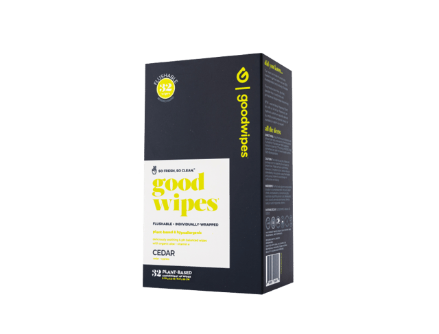 below the belt® goodwipes, Singles - Cedar - 32 Pack