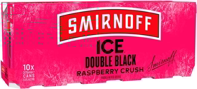 Smirnoff Ice Double Black Raspberry 6.5% Can 375mL 10pk