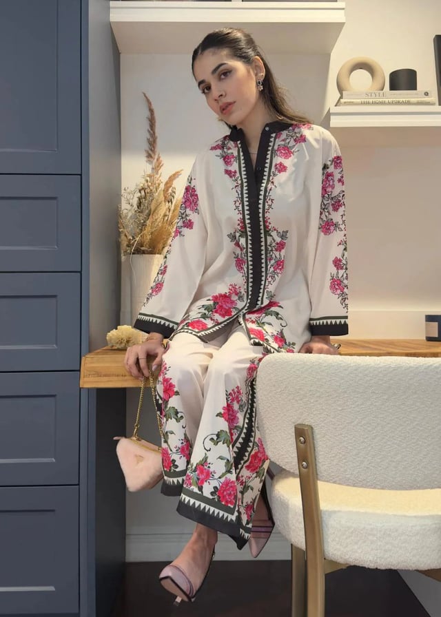 Women's Floral Printed Above Knee Length Co-Ords Set (K202) - Modestouze Attires