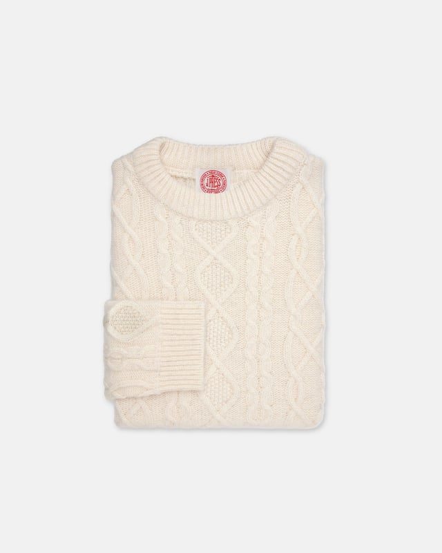 Made-in-Norway Cream Aran Knit Sweater