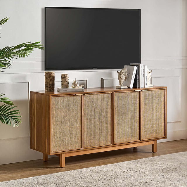 Otmar 63'' Wide Natural Rattan Mesh Multi-Purpose Sideboard