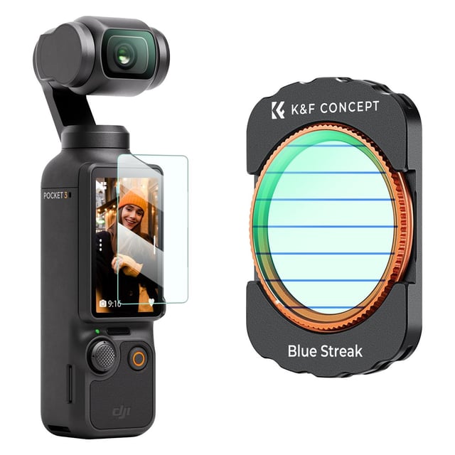 DJI Osmo Pocket 3 Magnetic Blue Streak Filter Anamorphic Flare Special Effects Lens Filter Multi-Coated / HD Optical Glass / Gimbal