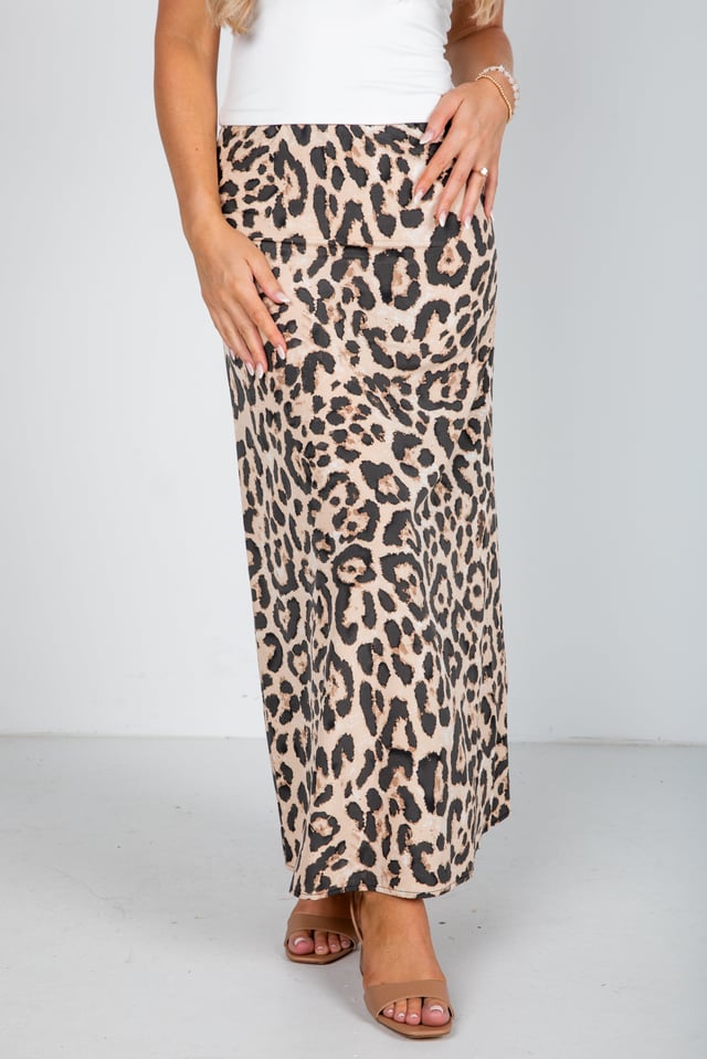 Keep It Up Leopard Maxi Skirt