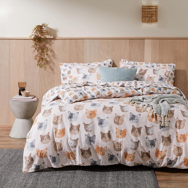 Nala Reversible Flannelette Quilt Cover Set