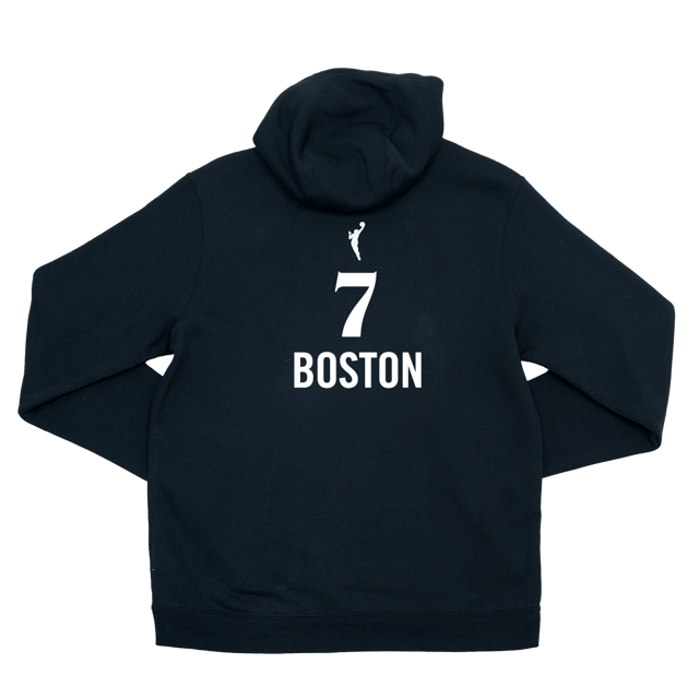 Adult Indiana Fever #7 Aliyah Boston Stranger Things Rebel Name and Number Hooded Sweatshirt in Black by Nike