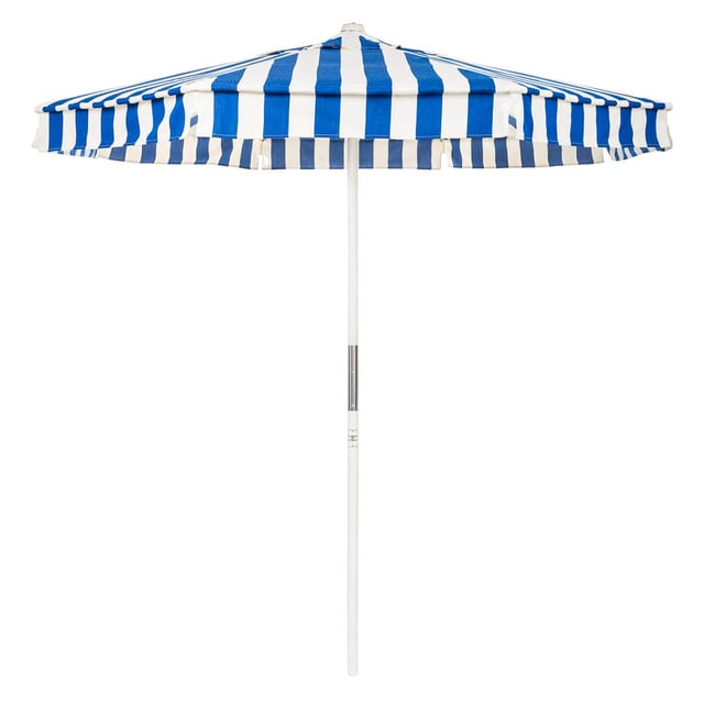 The Market Umbrella - Crew Mediterranean Blue Stripe